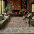 8x10 Washable Area Rug for Living Room Bedroom Vintage Rust Red Non Slip Carpet by WondRg