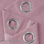 NICETOWN Short Faux Linen Pink Blackout Curtains 63 inches Long - Image 2
