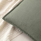 MIULEE Decorative Linen Pillow Covers 20x20 Inch Olive Green ​Boho Farmhouse - Image 2