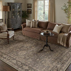 10x14 Washable Area Rug for Living Room Bedroom Vintage Brown Non Slip Carpet - Image 4