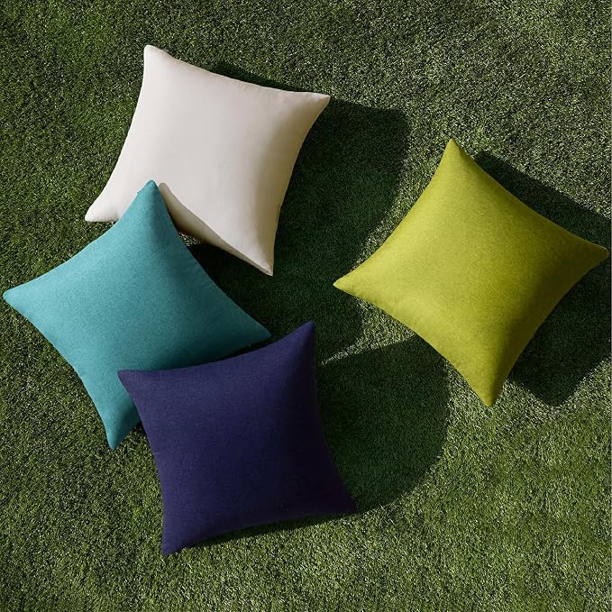 MIULEE Pack of 4 Decorative Outdoor Throw Pillow Covers Linen Waterproof Pillow - Image 4