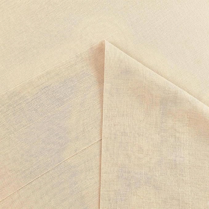 DWCN Beige Sheer Curtains for Kitchen Windows - Image 5
