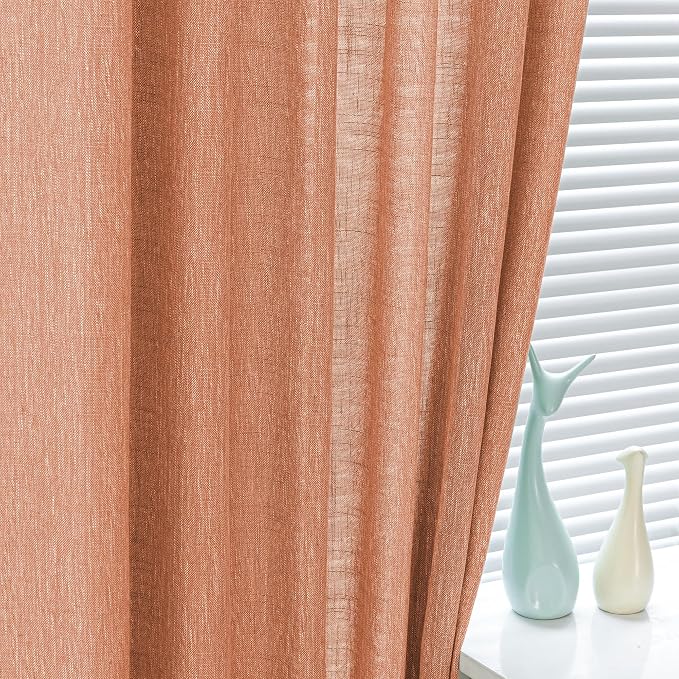MYSKY HOME Burnt Orange Curtains - Image 4