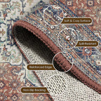 Washable Area Rug 5' x 7' Vintage Traditional Persian Mat - Image 6