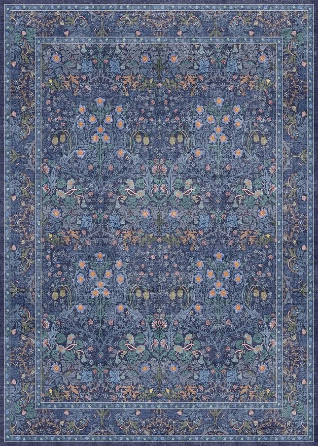 Dark Navy Blue Living Room Rug 5x7 Area Rug - Image 2
