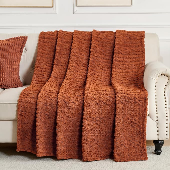 50x70 Inch Rust Throw Blanket by Unknown