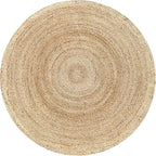 Hausattire Hand Woven Jute Braided Rug, 4’ Round – Natural, Reversible Boho - Image 5
