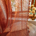WAZZIO Boho Lace Curtains 72 Inches 2 Panel, Light Filtering Privacy Tassel & by WAZZIO