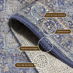 Washable Area Rug 6' x 9' Vintage Traditional Persian Mat - Image 6