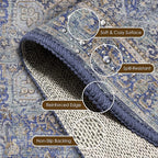 Washable Area Rug 9' x 12' Vintage Traditional Persian Mat - Image 6