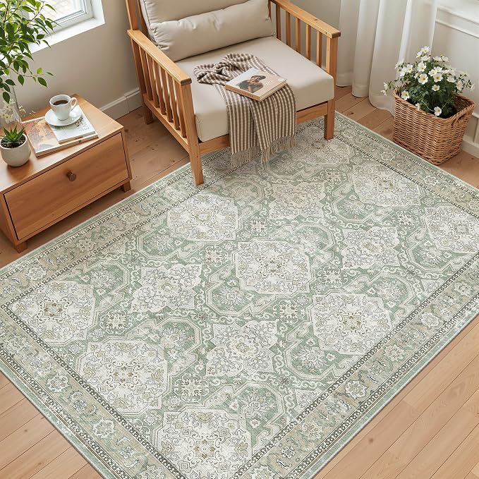 4x6 Area Rugs for Living Room, Vintage Washable Rugs for Dining Room, Home - Image 4