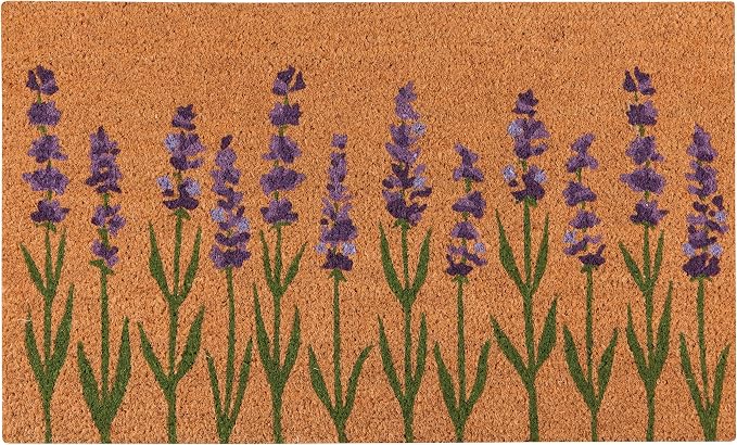 Now Designs Lavender Doormat, W18 x L30in, Durable Outdoor Welcome Mat by NowDesigns