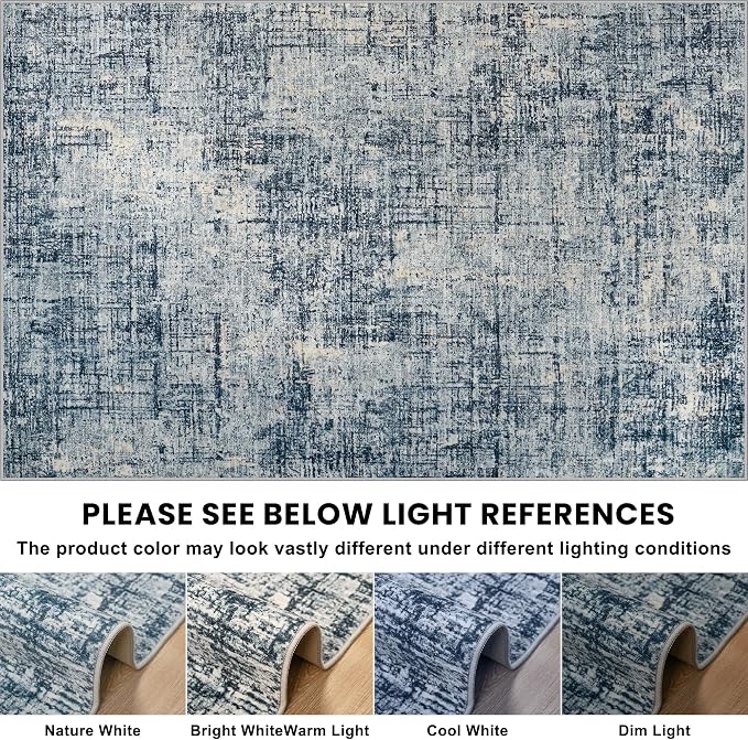 10x14 Area Rugs for Living Room Washable Rug: Anti-Skid Abstract Modern Living - Image 9