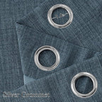 NICETOWN Faux Linen Mist Blue Blackout Curtains 84 inches Long - Image 2
