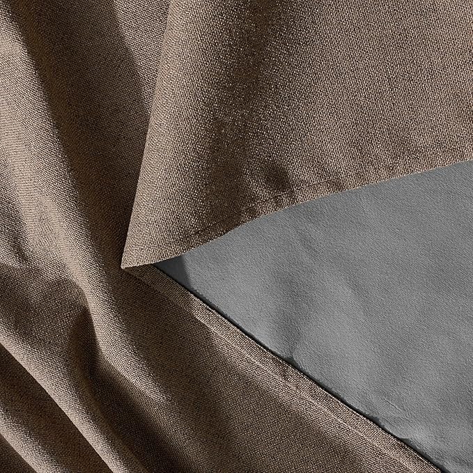 RYB HOME 100% Blackout Linen Textured Curtains 96 inches Long, Thermal - Image 7