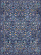 Washable Dark Blue Rug for Living Room - Image 2